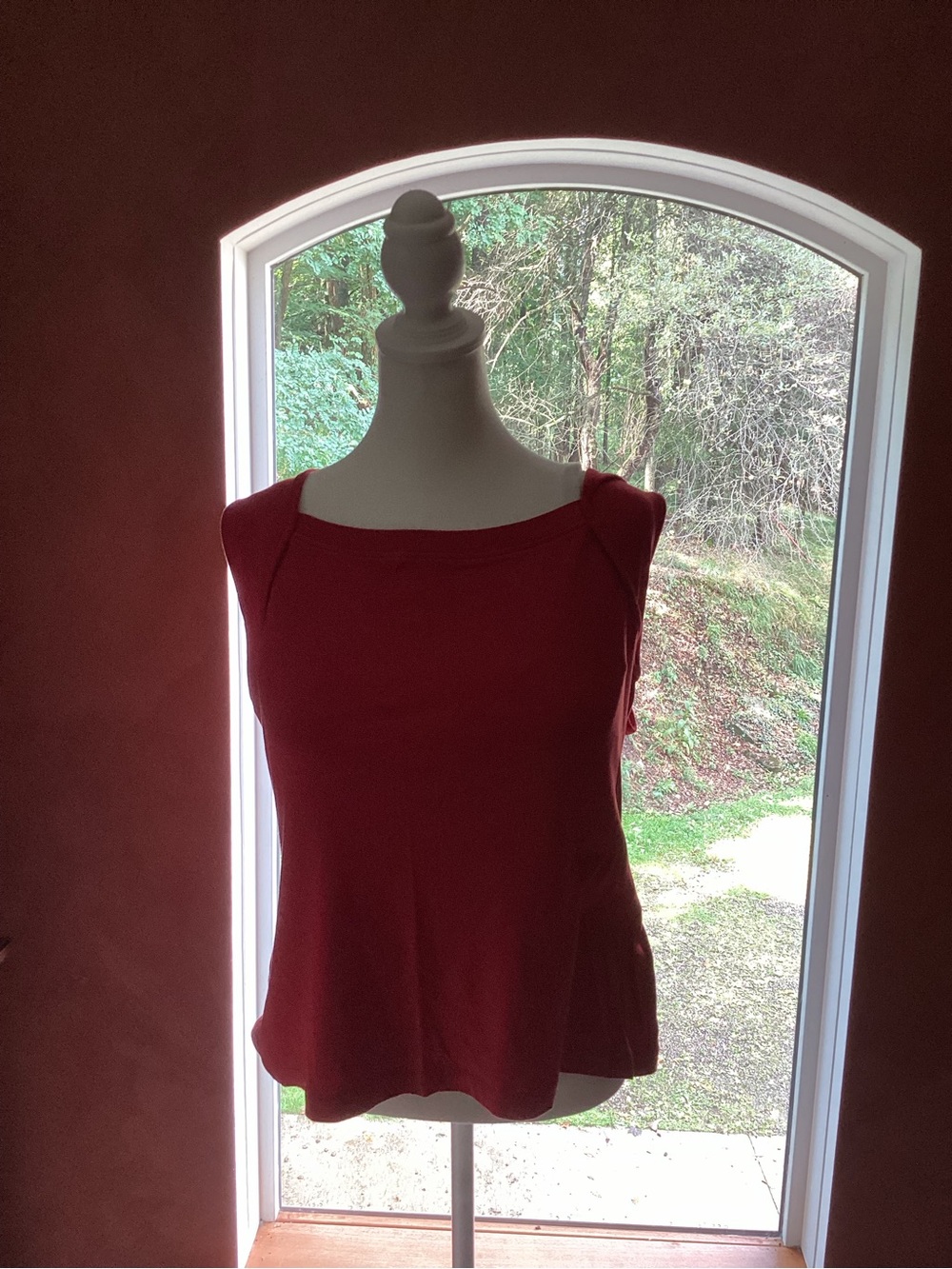 Scoop Tank Top in Deep Red